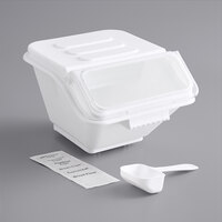 Baker's Lane 2.6 Gallon / 40 Cup Shelf Ingredient Bin with Flip Lid, Label Sheet, and Scoop