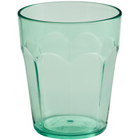 Choice 12 oz. Green Plastic Paneled Tumbler - 12/Pack