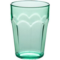 Choice 9 oz. Green Plastic Paneled Tumbler - 12/Pack