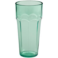 Choice 14 oz. Green Plastic Paneled Tumbler - 12/Pack