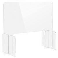 Bon Chef 90177-2 36" x 31 3/4" Clear Tabletop Health Safety Shield with Transaction Window