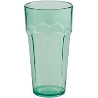 Choice 16 oz. Green Plastic Paneled Tumbler - 12/Pack