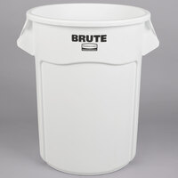 Rubbermaid FG265500WHT BRUTE 55 Gallon White Round Trash Can