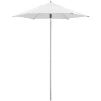 Lancaster Table & Seating 6' White Push Lift Aluminum Umbrella