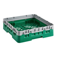 Cambro BR414119 Sherwood Green Camrack Customizable Full Size Base Rack with Closed Sides and 1 Extender