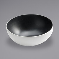 American Metalcraft LFTBB11 Lift 110 oz. Speckled Black and White Slanted Melamine Bowl