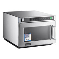 Amana HDC1015 Heavy-Duty Stainless Steel Commercial Microwave with Push Button Controls - 120V, 1000W