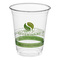 Fabri-Kal GC7 Greenware 7 oz. Compostable Printed Plastic Cold Cup - 1,000/Case