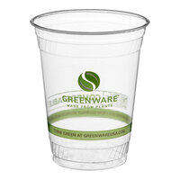 Fabri-Kal GC16S Greenware 16 / 18 oz. Compostable Printed Plastic Cold Cup - 1,000/Case