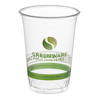 Fabri-Kal GC10 Greenware 10 oz. Compostable Printed Plastic Cold Cup - 1,000/Case