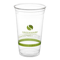 Fabri-Kal GC24 Greenware 24 oz. Compostable Printed Plastic Cold Cup - 600/Case