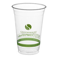Fabri-Kal GC20 Greenware 20 oz. Compostable Printed Plastic Cold Cup - 1,000/Case