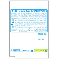 Tec 1673-S/H-BLUE 48 mm x 68.8 mm White / Blue Safe Handling Pre-Printed Equivalent Scale Label Roll - 16/Case