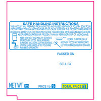 Tec 1682-S/H 57 mm x 63.5 mm White Safe Handling Pre-Printed Equivalent Scale Label Roll - 16/Case