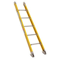 Bauer Corporation 339 Series Type 1AA Yellow Fiberglass Tapered Base Section Ladder with 2-Way Shoes - 375 lb. Capacity