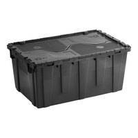 Choice 26 7/8" x 16 7/8" x 12 1/8" Black Stackable Chafer Tote / Storage Box