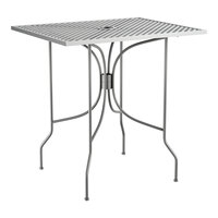 Lancaster Table & Seating Harbor Gray 24" x 30" Rectangular Outdoor Standard Height Table with Ornate Legs