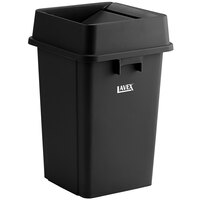 Lavex 19 Gallon Black Square Trash Can with Swing Lid