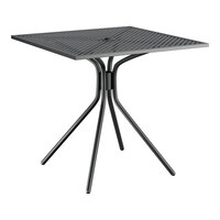 Lancaster Table & Seating Harbor Black 30" Square Outdoor Standard Height Table with Modern Legs