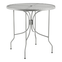 Lancaster Table & Seating Harbor Gray 30" Round Outdoor Standard Height Table with Ornate Legs