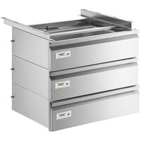 Regency 20" x 15" x 5" Triple-Stacked Drawer Set with Stainless Steel Front