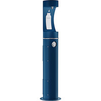 Zurn Elkay LK4400BFBLU EZH2O Blue Non-Filtered Outdoor Vertical Pedestal Bottle Filling Station - Non-Refrigerated