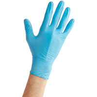 Noble Powder-Free Disposable Blue Hybrid 3.5 Mil Thick Gloves - Small - 1,000/Case