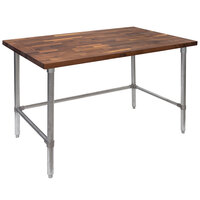 John Boos & Co. WAL-JNB08-O Walnut Wood Top Work Table with Galvanized Base - 30" x 48"