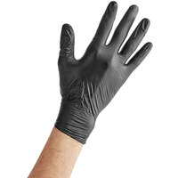 Noble NexGen Powder-Free Disposable Black Hybrid 3 Mil Thick Gloves - Medium - 100/Box