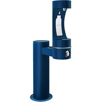 Zurn Elkay LK4410BFBLU EZH2O Blue Non-Filtered Outdoor Pedestal Bottle Filling Station - Non-Refrigerated
