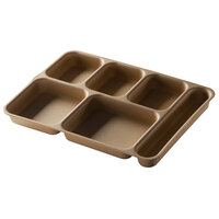 Cambro 10146DCP167 Right Handed Co-Polymer Brown 6 Compartment Serving Tray - 24/Case