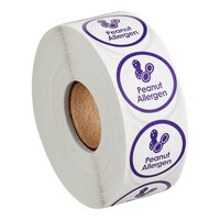 PointPlus Peanut Allergen Permanent 1" Purple Label - 1,000/Roll