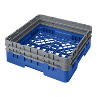 Cambro BR578168 Blue Camrack Customizable Full Size Base Rack with Closed Sides and 2 Extenders