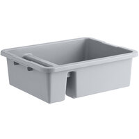 Choice 21" x 17" x 7" Gray Polypropylene Divided Bus Tub, Bus Box