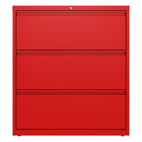 Hirsh Industries 24252 HL10000 Series Lava Red Three-Drawer Lateral File Cabinet - 36" x 18 5/8" x 40 5/16"