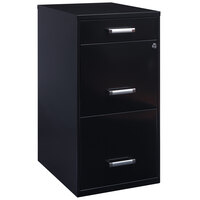 Hirsh Industries 20990 Space Solutions SOHO Black Three-Drawer Vertical Organizer File Cabinet with Supply Drawer - 14 1/4" x 18" x 27 1/2"