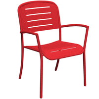 Wabash Valley HA9119P Hanna Collection Red Horizontal Slat Arm Chair