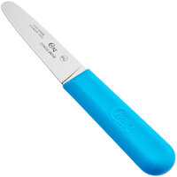 Choice 3 1/4" Stainless Steel Clam Knife with Blue Handle