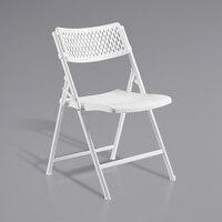 National Public Seating 1421 AirFlex White Polypropylene Premium Folding Chair - 4/Pack