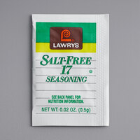 Lawry's 0.5 Gram Salt-Free 17 Seasoning Packet - 500/Case