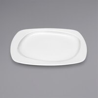 Bauscher by BauscherHepp 440326 Solutions 10 3/8" Bright White Square Wide Rim Porcelain Plate - 12/Case