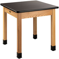 National Public Seating Wood Science Lab Table with High-Pressure Laminate Top and Casters - 39.5" Height