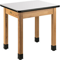 National Public Seating Wood Science Lab Table with Whiteboard Top - 36" Height
