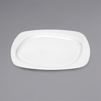 Bauscher by BauscherHepp 440321 Solutions 8 3/8" Bright White Square Wide Rim Porcelain Plate - 24/Case