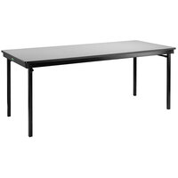 National Public Seating Max Seating 24" x 96" Gray Nebula Plywood Folding Table with T-Mold Edge