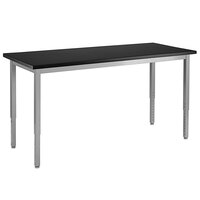 National Public Seating 36" x 60" Height Adjustable Grey Steel Science Lab Table with Chem-Res Top