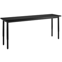 National Public Seating SLT3-1848C 18" x 48" Height Adjustable Black Steel Science Lab Table with Chem-Res Top