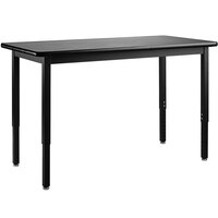 National Public Seating SLT3-1842H 18" x 42" Height Adjustable Black Steel Science Lab Table with High-Pressure Laminate Top