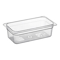 Cambro 34CW135 Camwear 1/3 Size Clear Polycarbonate Food Pan - 4" Deep