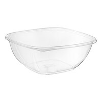 Visions 48 oz. Clear PET Plastic Square Catering / Serving Bowl - 300/Case